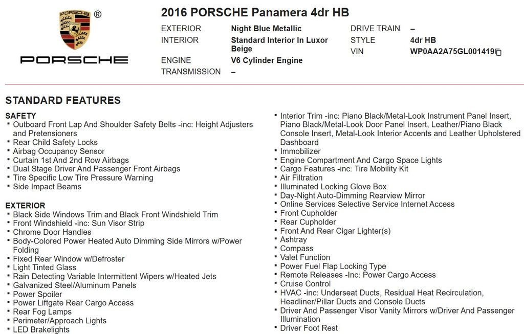 Used 2016 Porsche Panamera Edition image 16