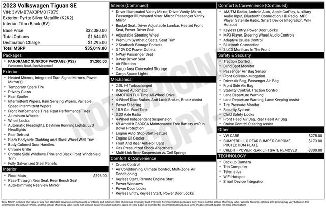Used 2023 Volkswagen Tiguan SE w/ Panoramic Sunroof Package image 11
