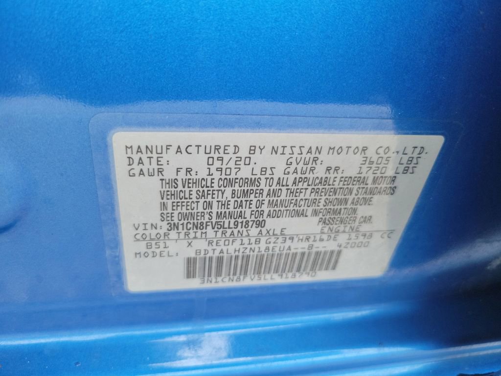 Certified 2020 Nissan Versa SR FWD image 29