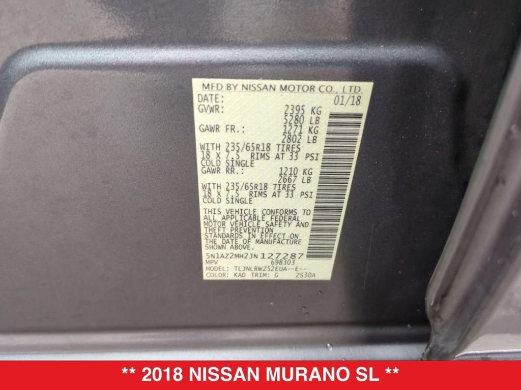 Used 2018 Nissan Murano SL w/ Moonroof Package image 41