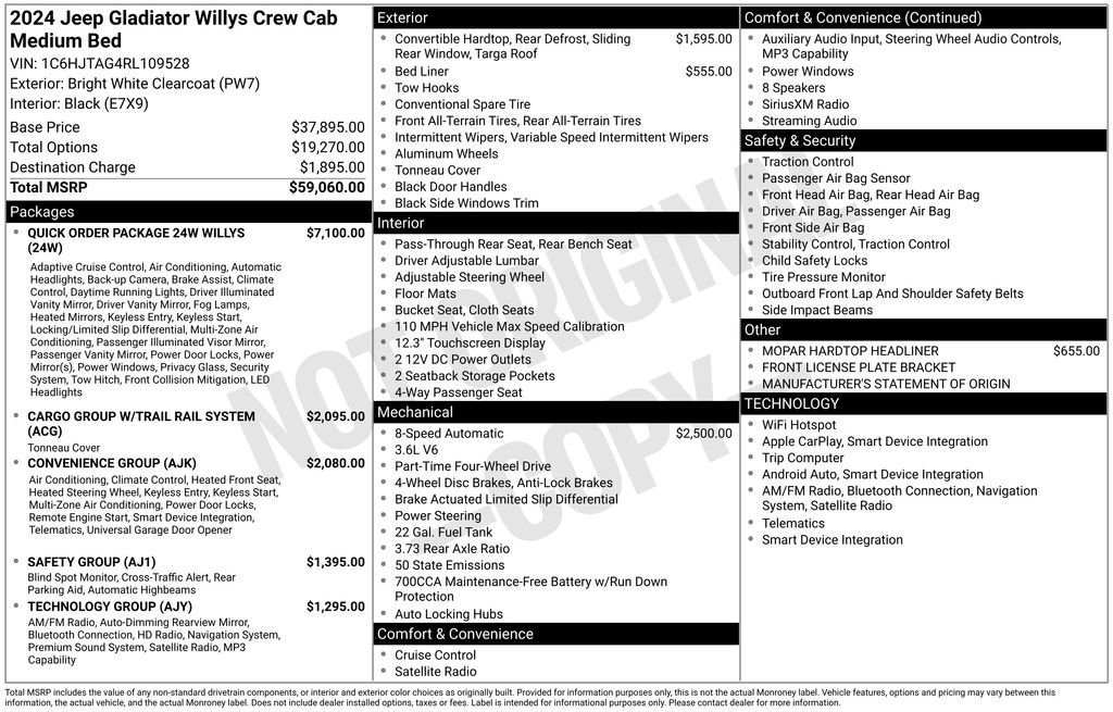 Used 2024 Jeep Gladiator Sport AWD/4WD image 39