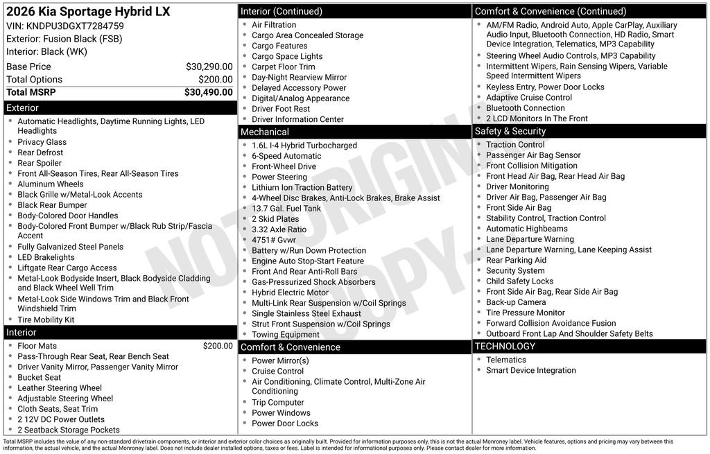 New 2026 Kia Sportage LX image 6