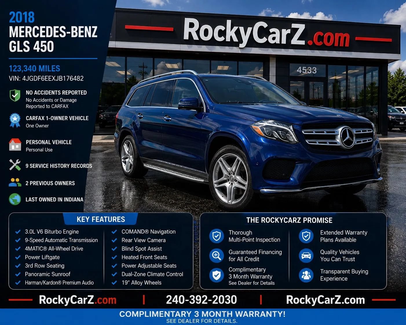 Used 2018 Mercedes-Benz GLS 450 4MATIC w/ Premium Package