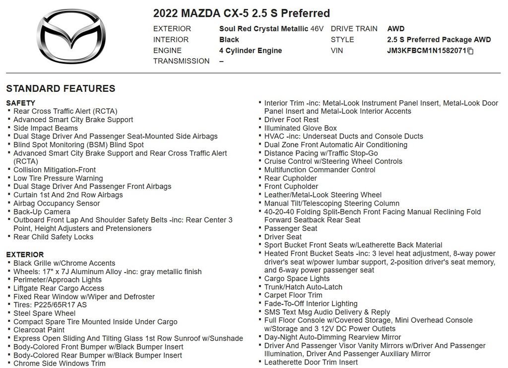 Used 2022 MAZDA CX-5 AWD 2.5 S image 18