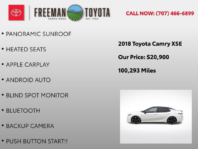 Used 2018 Toyota Camry XSE w/ Audio Package FWD image 9