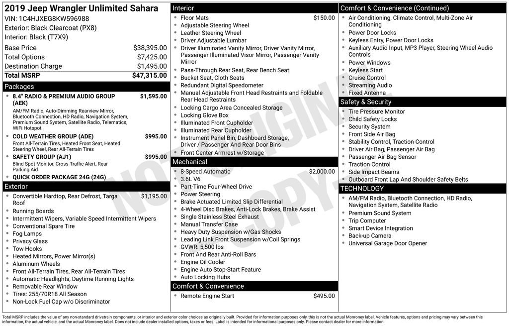 Used 2019 Jeep Wrangler Unlimited Sahara image 15