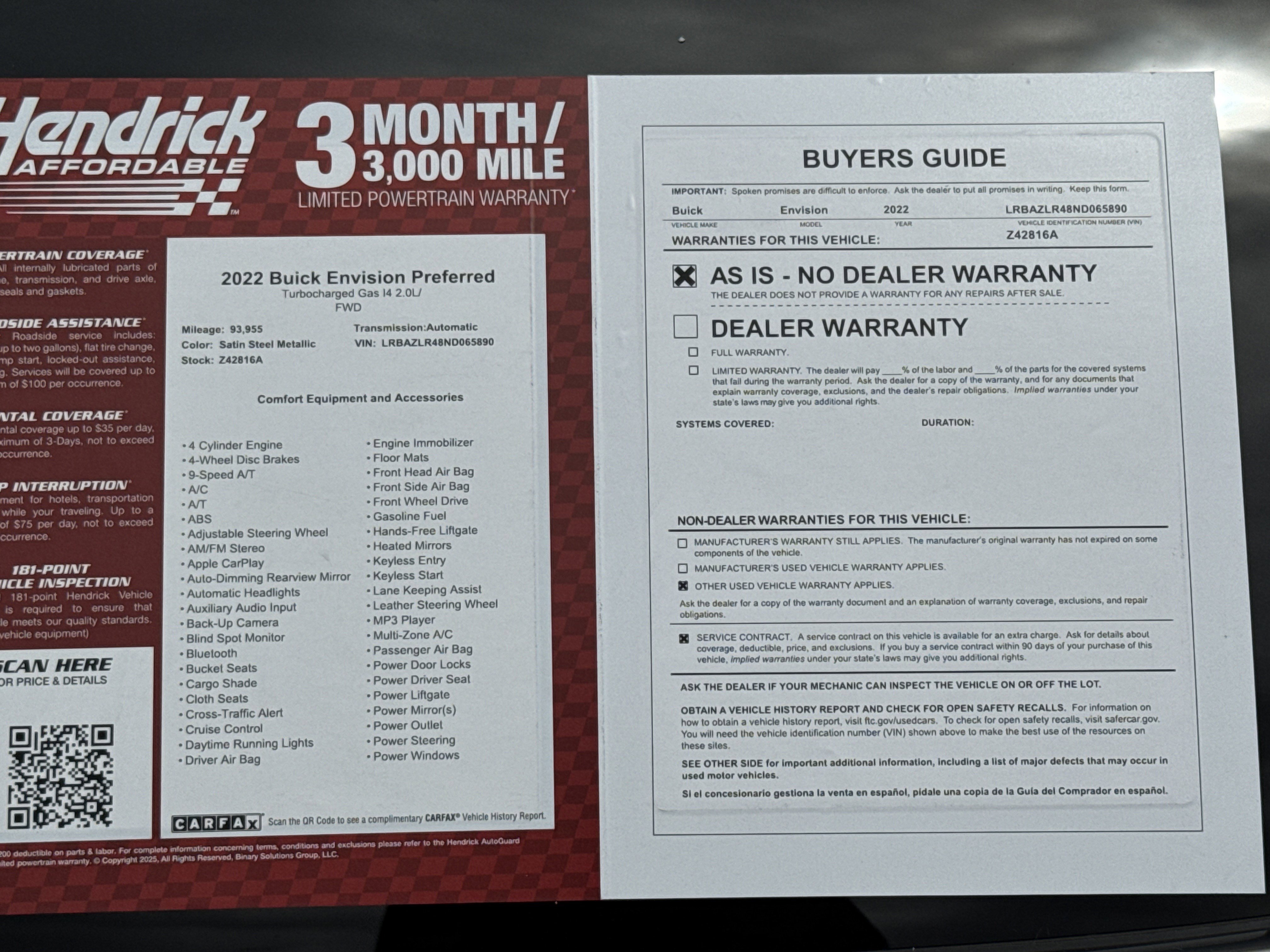 Used 2022 Buick Envision Preferred FWD image 34