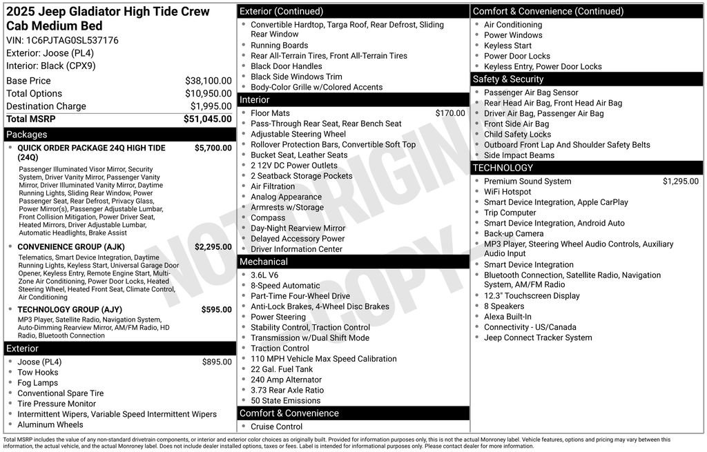 Used 2025 Jeep Gladiator Sport AWD/4WD image 3