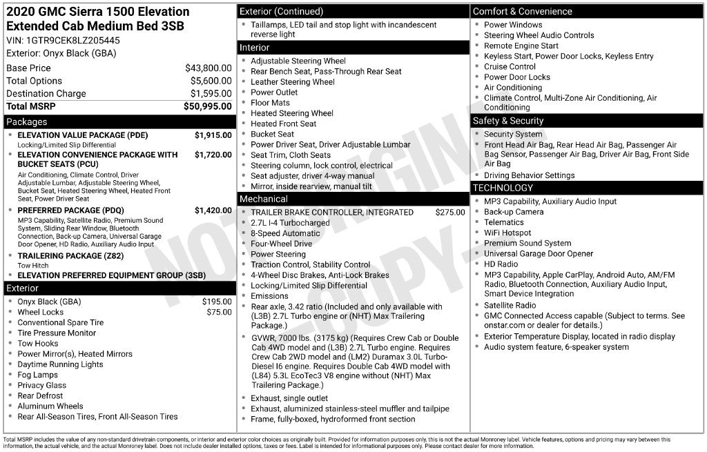 Used 2020 GMC Sierra 1500 Elevation w/ Elevation Value Package AWD/4WD image 4