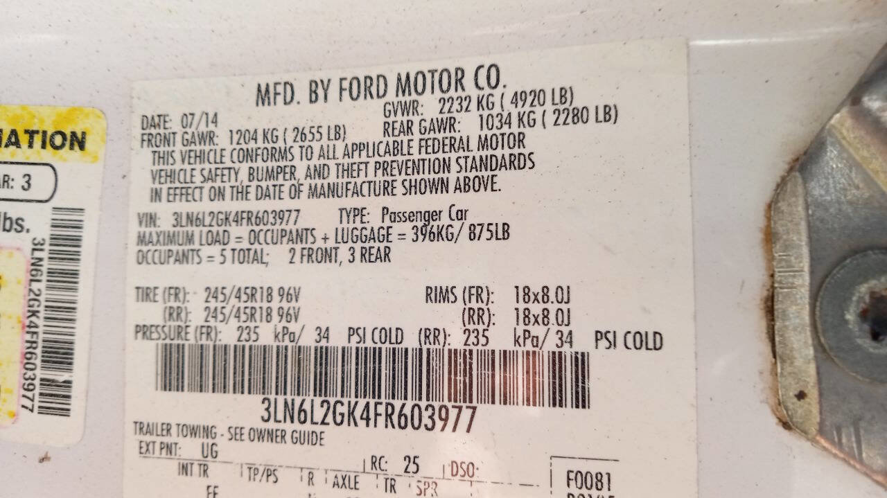 Used 2015 Lincoln MKZ w/ Equipment Group 101A Select image 23