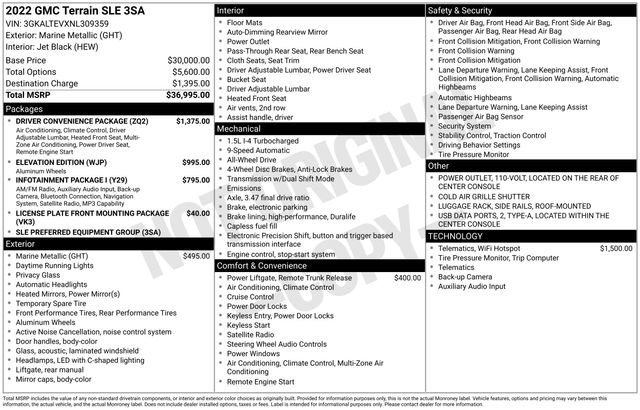 Used 2022 GMC Terrain SLE w/ Driver Convenience Package image 30