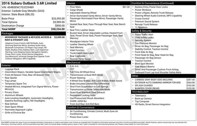 Used 2016 Subaru Outback 3.6R Limited image 12