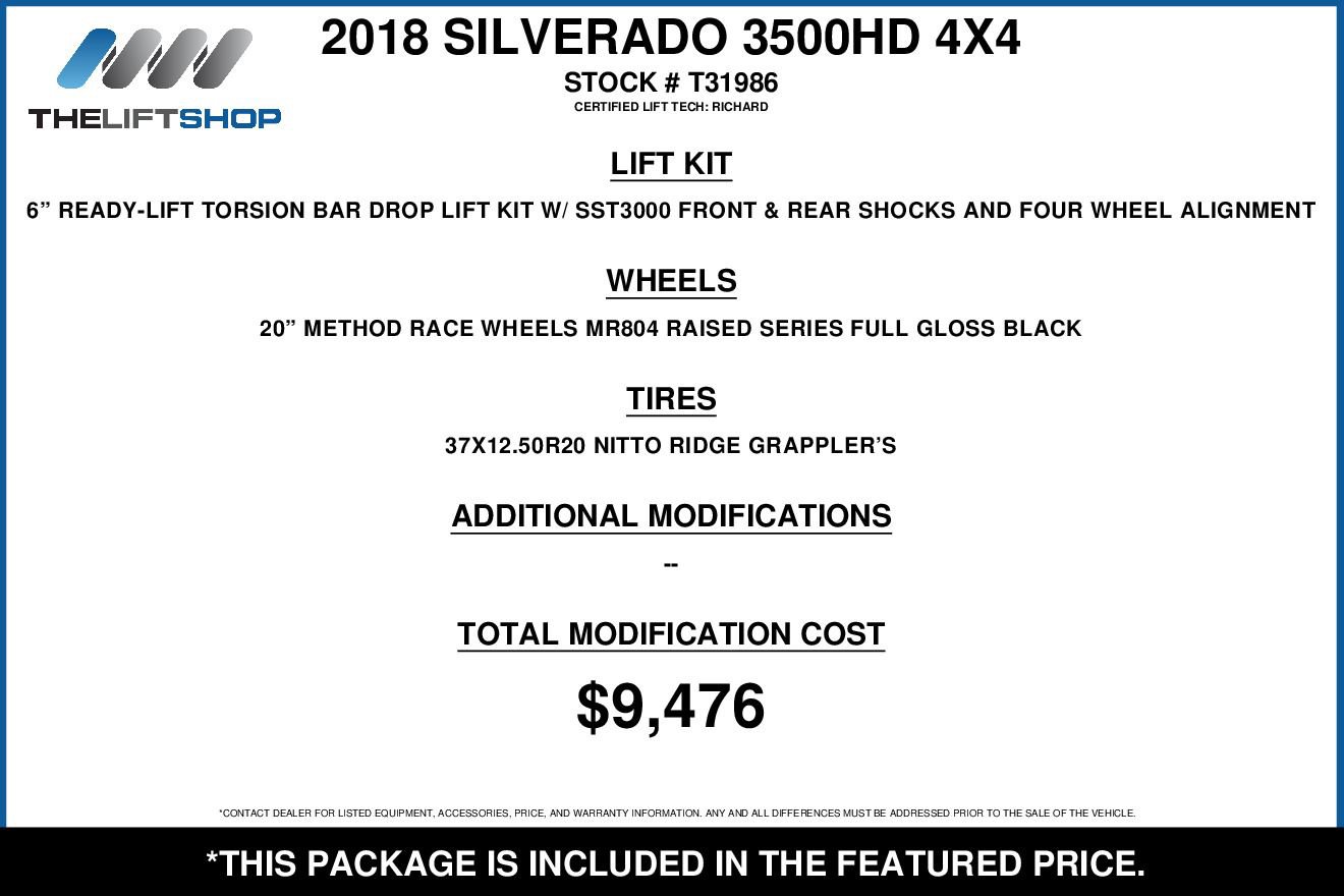 Used 2018 Chevrolet Silverado 3500 LTZ w/ Duramax Plus Package AWD/4WD image 2