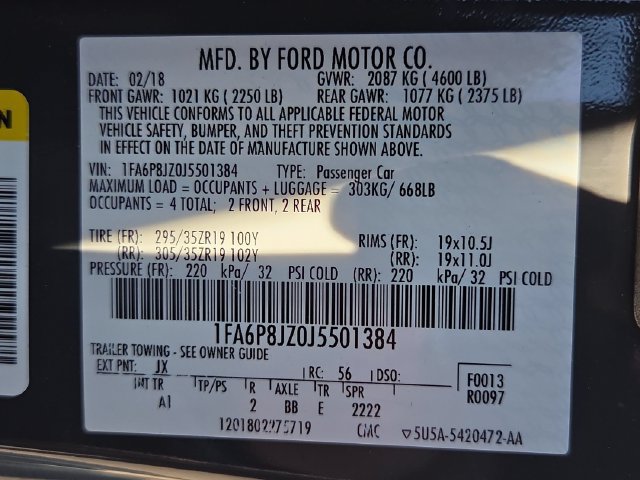 Used 2018 Ford Mustang Shelby GT350 w/ Electronics Package RWD image 33