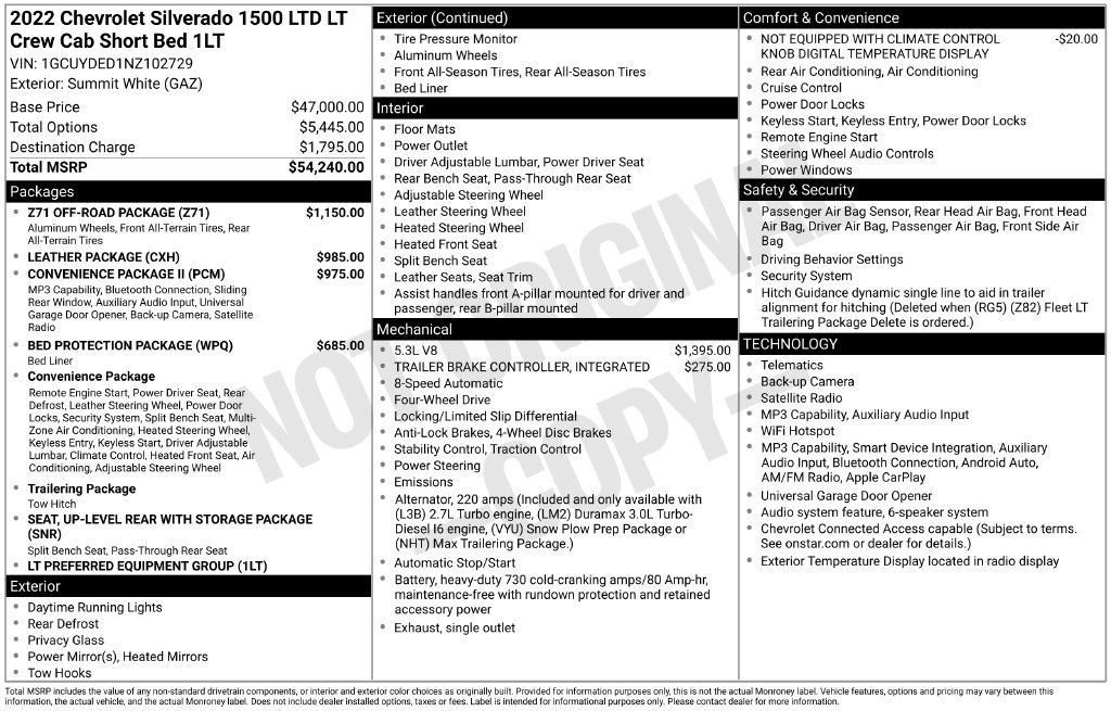 Used 2022 Chevrolet Silverado 1500 LT w/ Z71 Off-Road Package AWD/4WD image 36