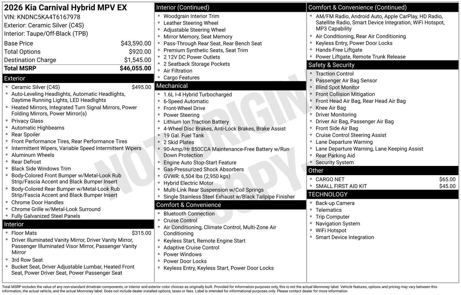 New 2026 Kia Carnival EX FWD image 32