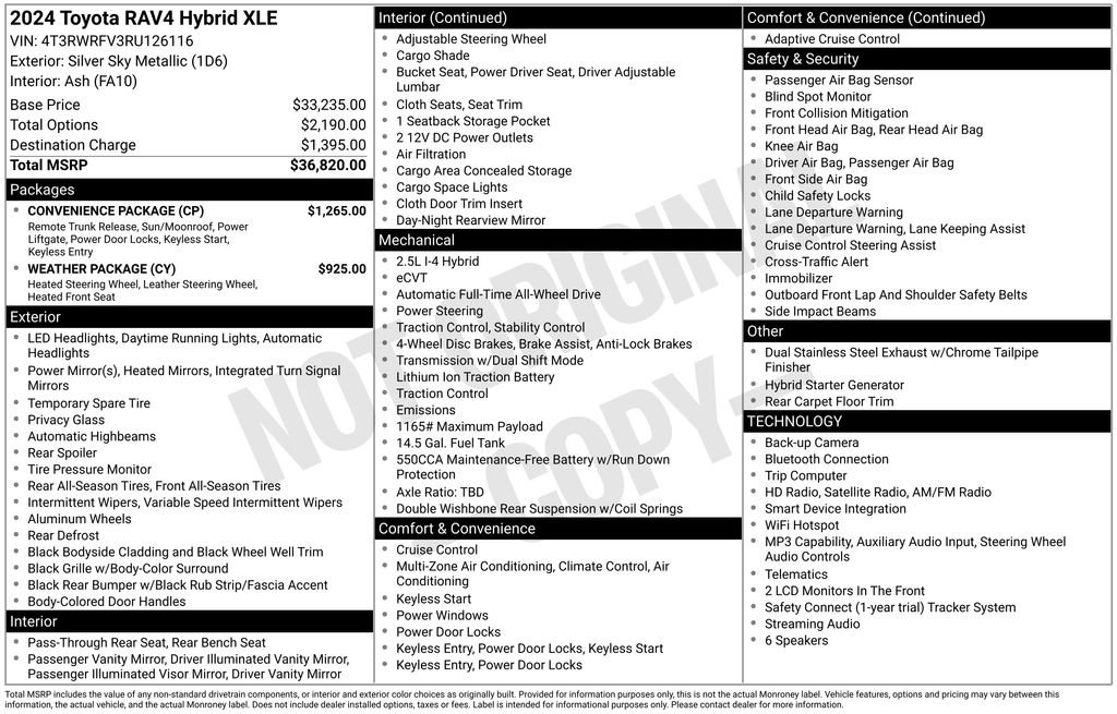 Used 2024 Toyota RAV4 XLE w/ Convenience Package AWD/4WD image 42