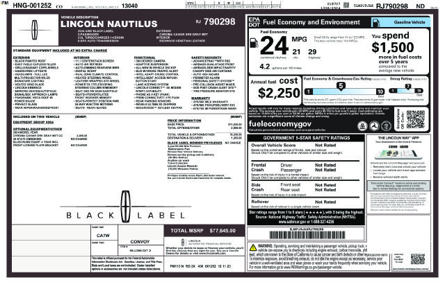 Certified 2024 Lincoln Nautilus Black Label AWD/4WD image 5