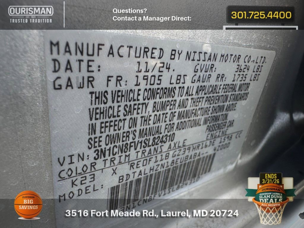 New 2025 Nissan Versa SR w/ Trunk Package image 30