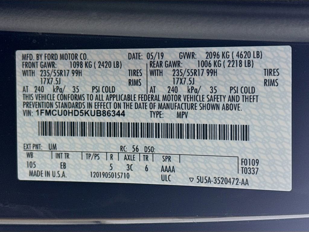 Used 2019 Ford Escape SEL FWD image 33