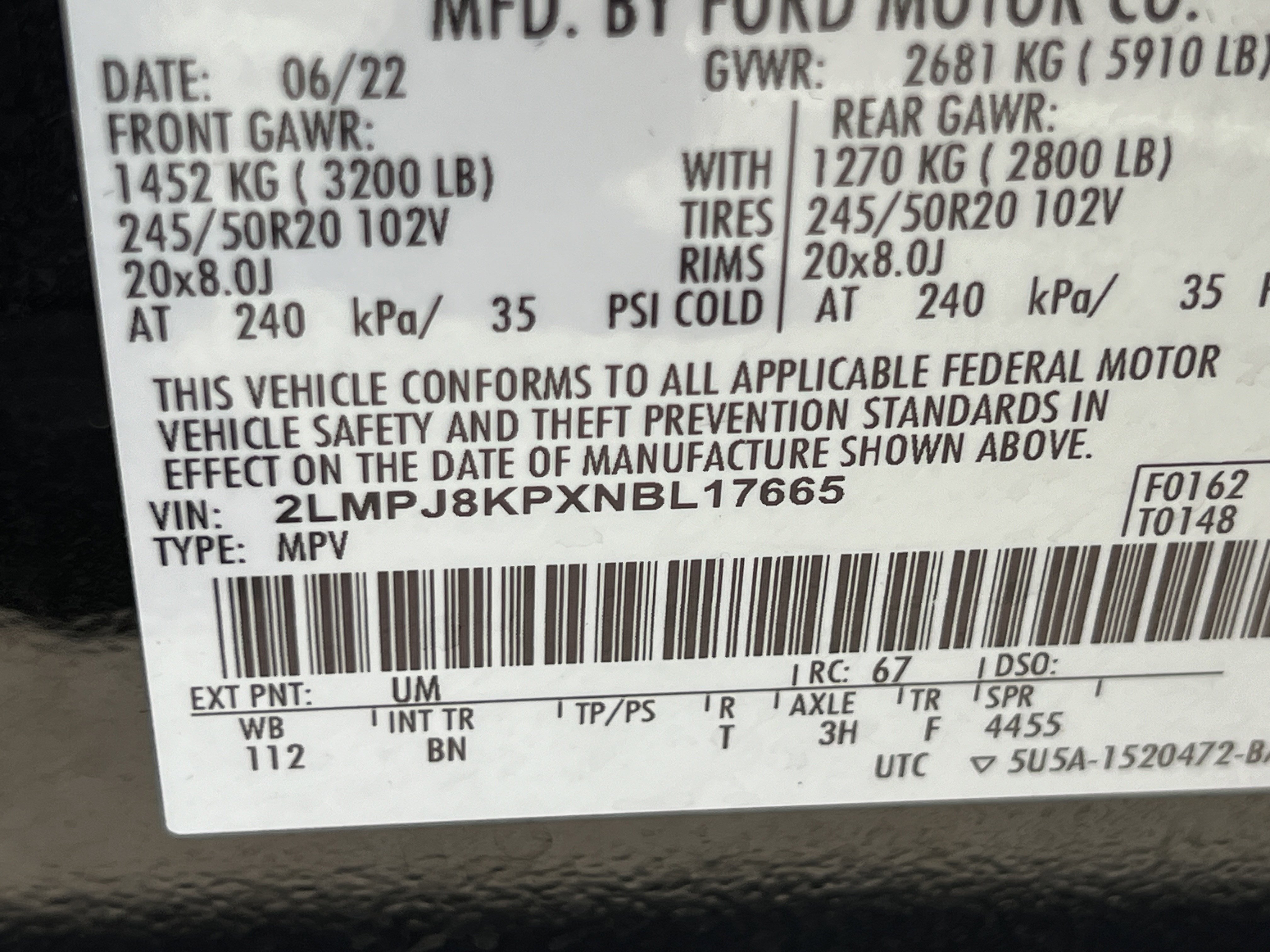 Used 2022 Lincoln Nautilus Reserve w/ Monochromatic Package image 35