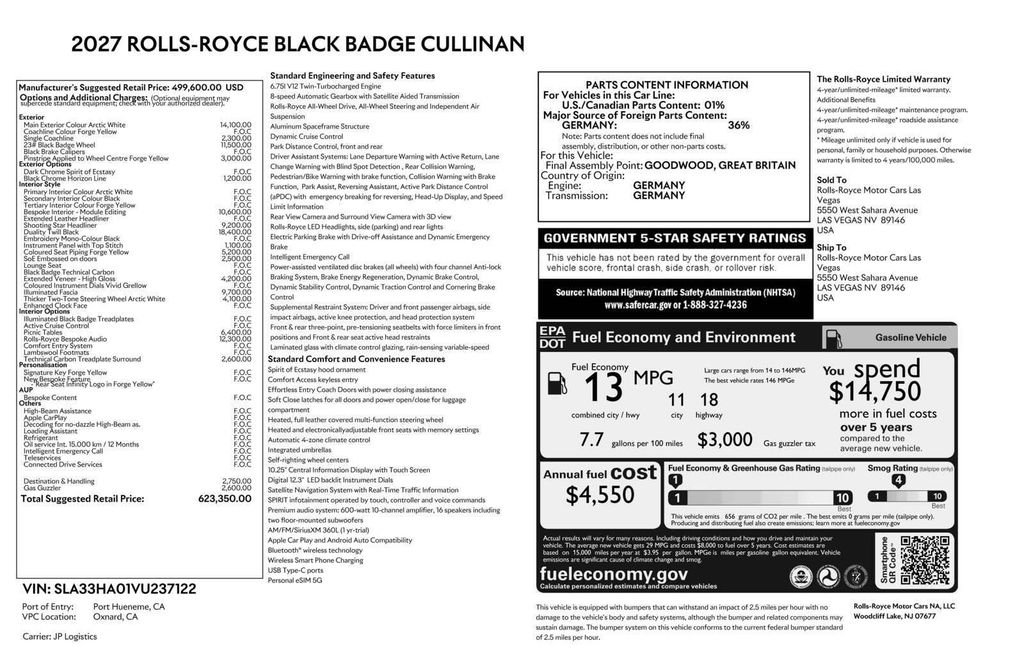New 2027 Rolls-Royce Cullinan Black Badge AWD/4WD image 40