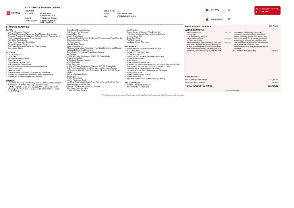 Used 2014 Toyota 4Runner Limited image 9