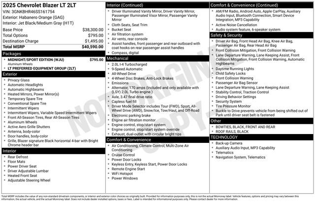 Used 2025 Chevrolet Blazer LT w/ Midnight/Sport Edition AWD/4WD image 6
