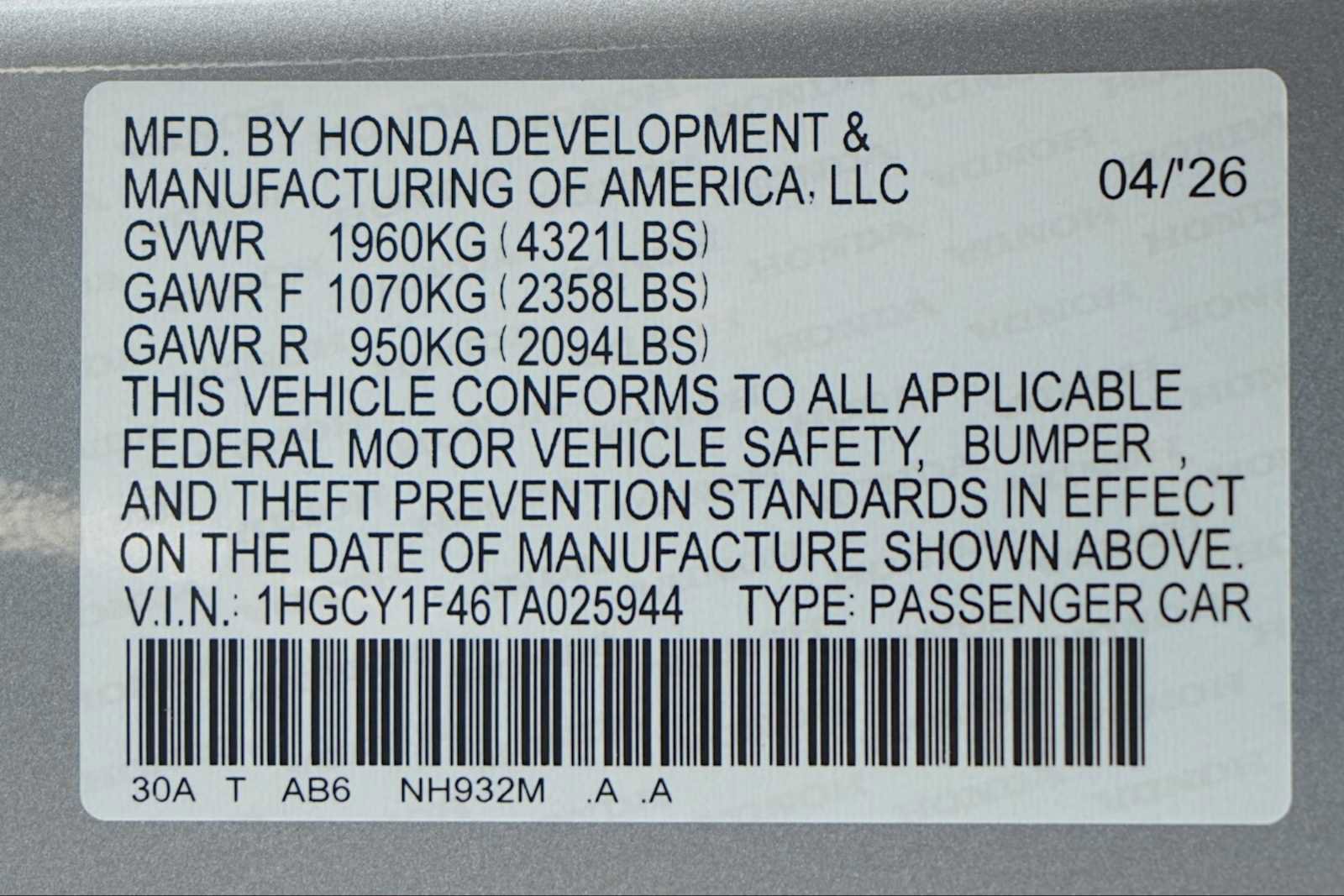 New 2026 Honda Accord SE image 21