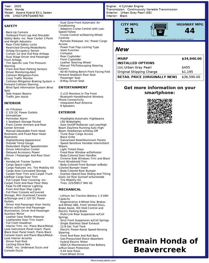 Used 2025 Honda Accord EX-L image 30