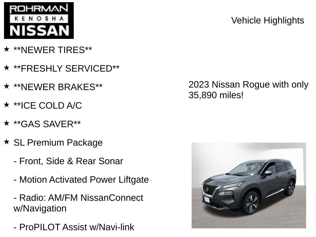 Certified 2023 Nissan Rogue SL w/ SL Premium Package AWD/4WD image 8