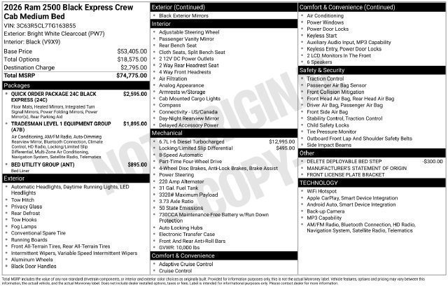 New 2026 RAM 2500 Tradesman AWD/4WD image 37