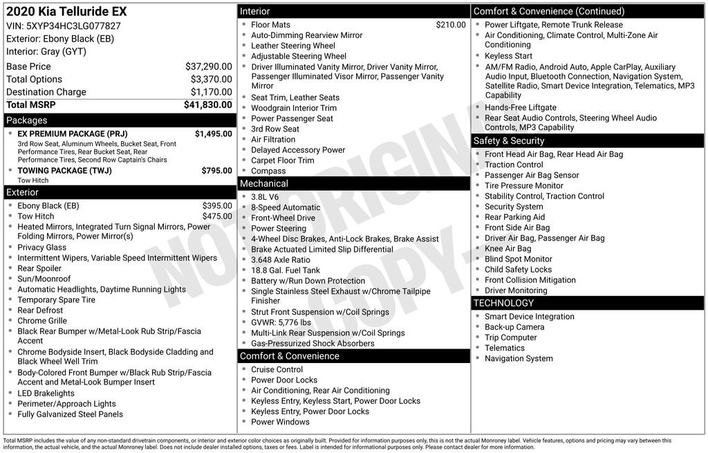 Used 2020 Kia Telluride EX w/ EX Premium Package image 40