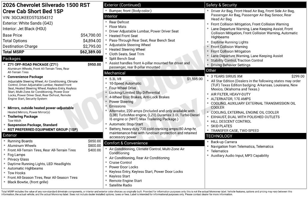 New 2026 Chevrolet Silverado 1500 RST w/ Z71 Off-Road Package AWD/4WD image 26