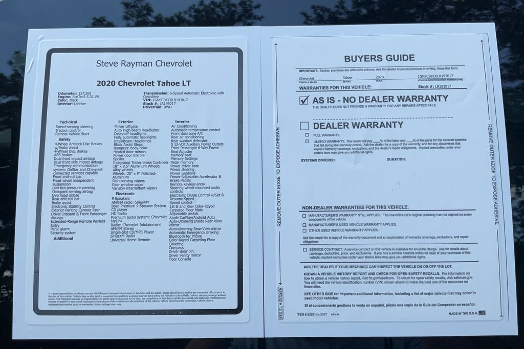 Used 2020 Chevrolet Tahoe LT w/ Max Trailering Package RWD image 25