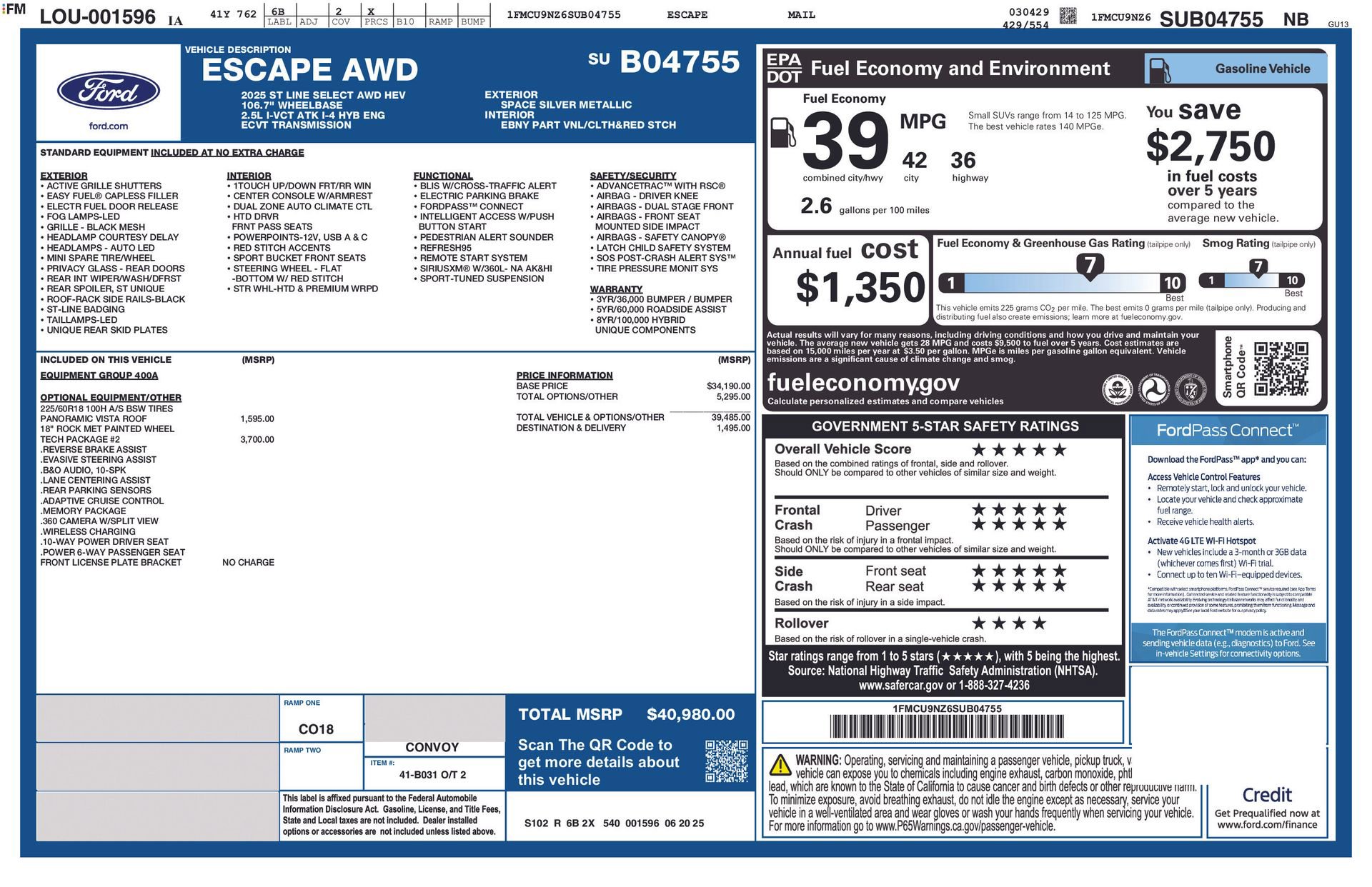 New 2025 Ford Escape ST-Line Elite w/ Tech Pack #2 image 26