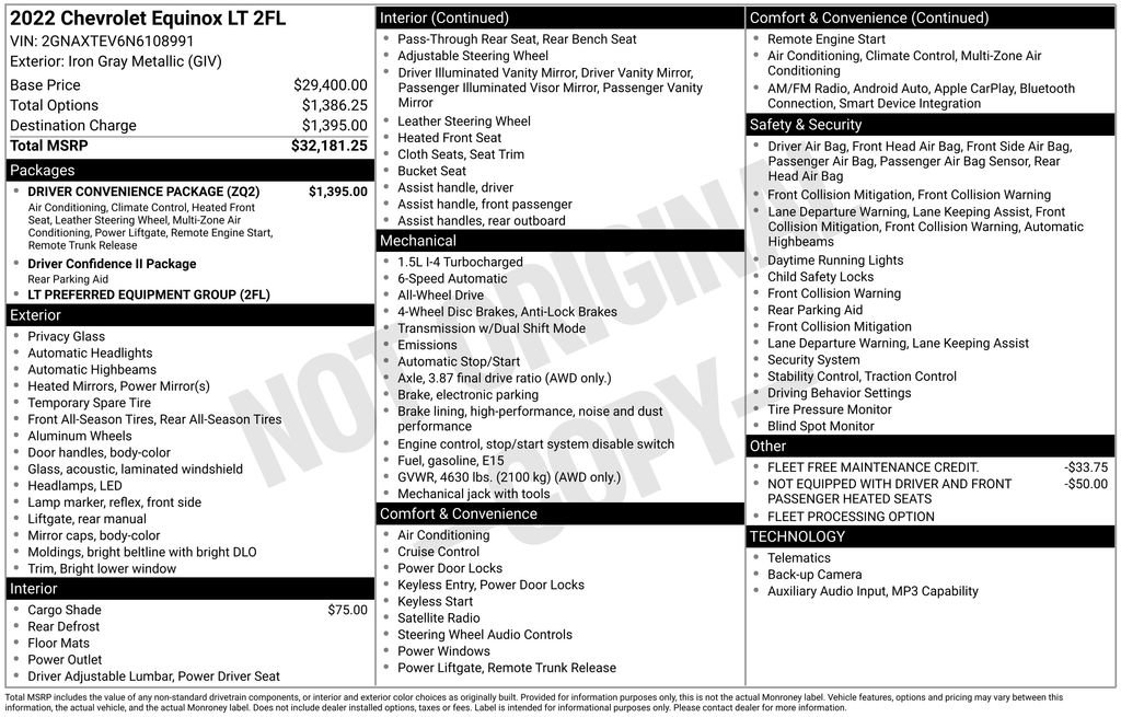 Used 2022 Chevrolet Equinox LT w/ Driver Convenience Package image 29