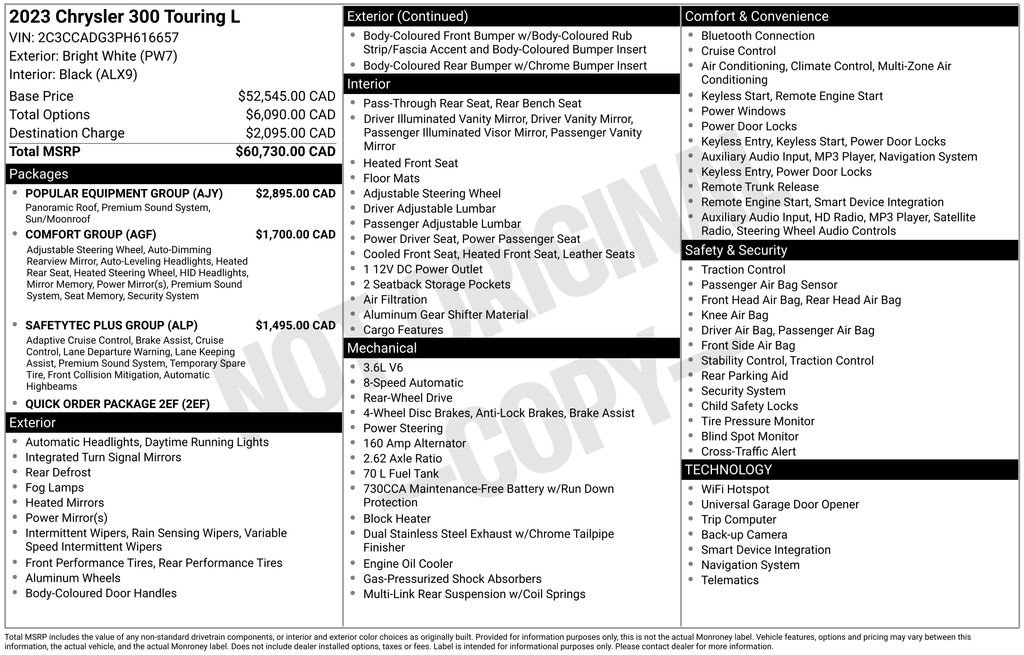 Used 2023 Chrysler 300 Touring L w/ Popular Equipment Group image 10