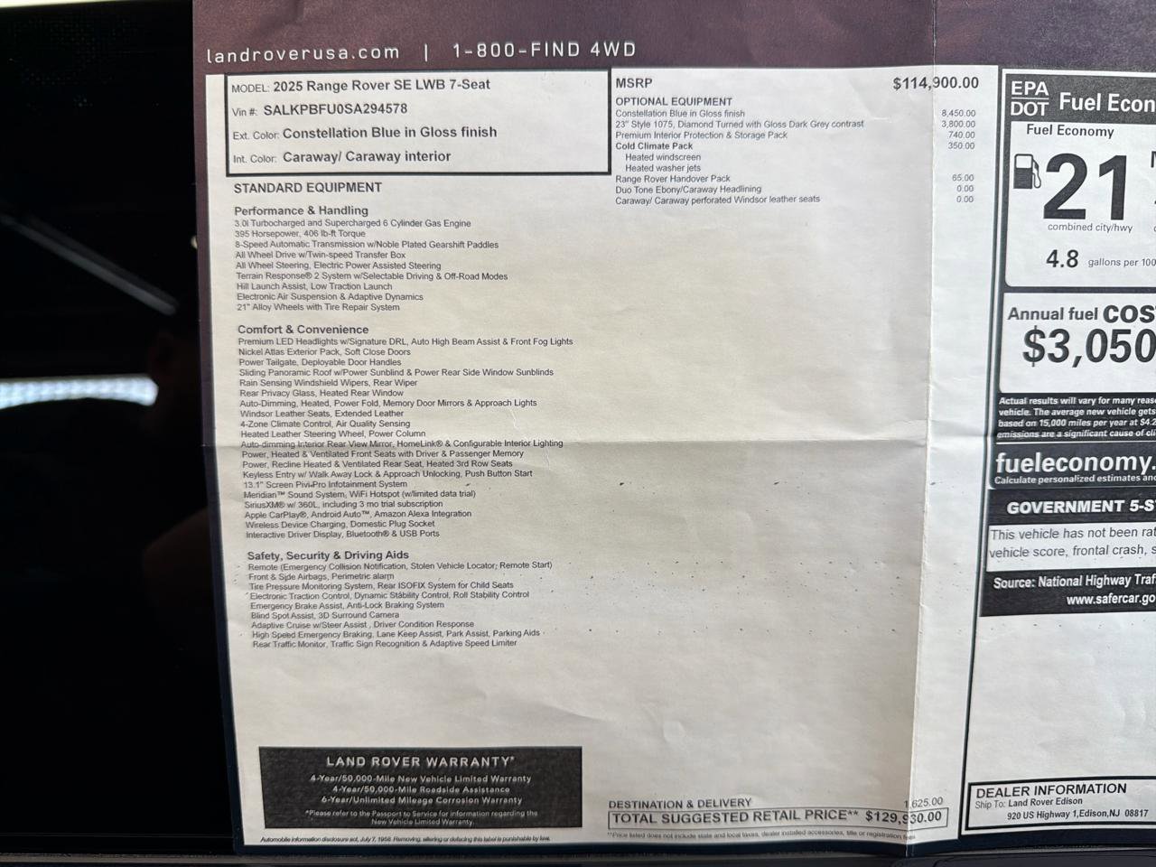 Used 2025 Land Rover Range Rover Long Wheelbase SE image 28