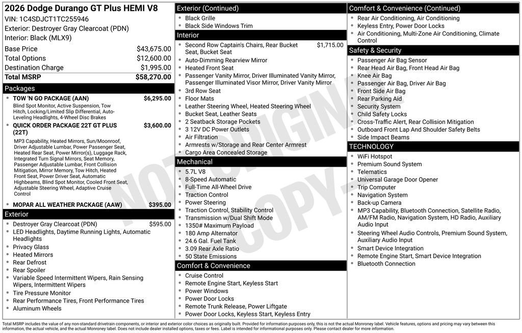 New 2026 Dodge Durango GT w/ Tow 'N Go Package AWD/4WD image 29