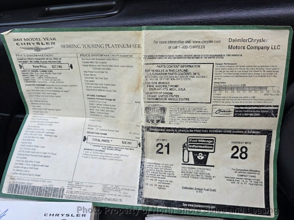 Used 2004 Chrysler Sebring LXi image 75