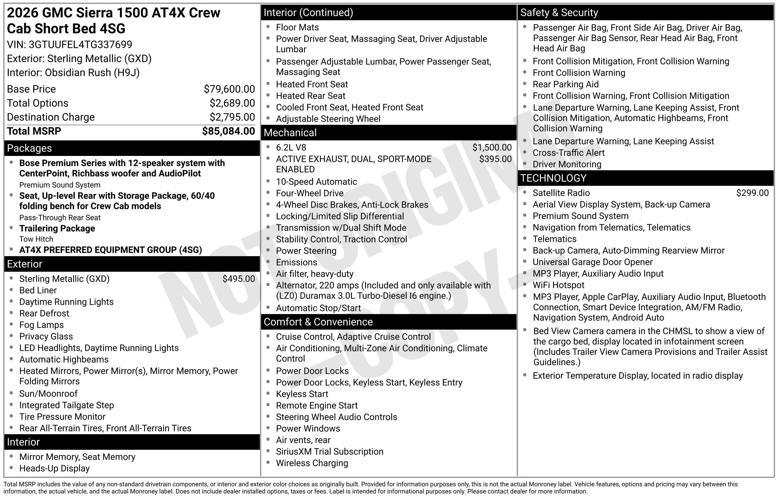 New 2026 GMC Sierra 1500 AT4X AWD/4WD image 3