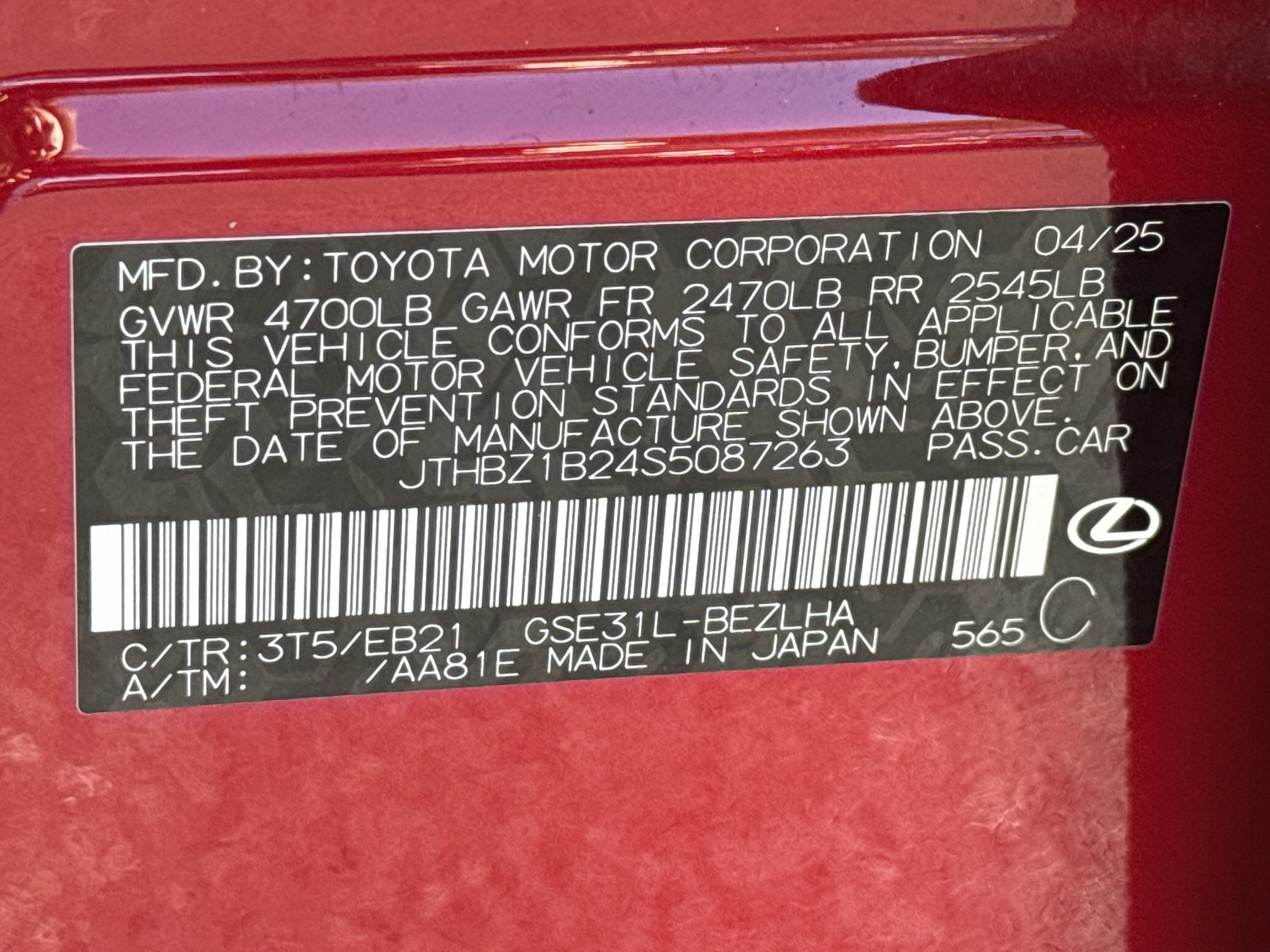 Used 2025 Lexus IS 350 F Sport w/ Accessory Package 2 RWD image 34