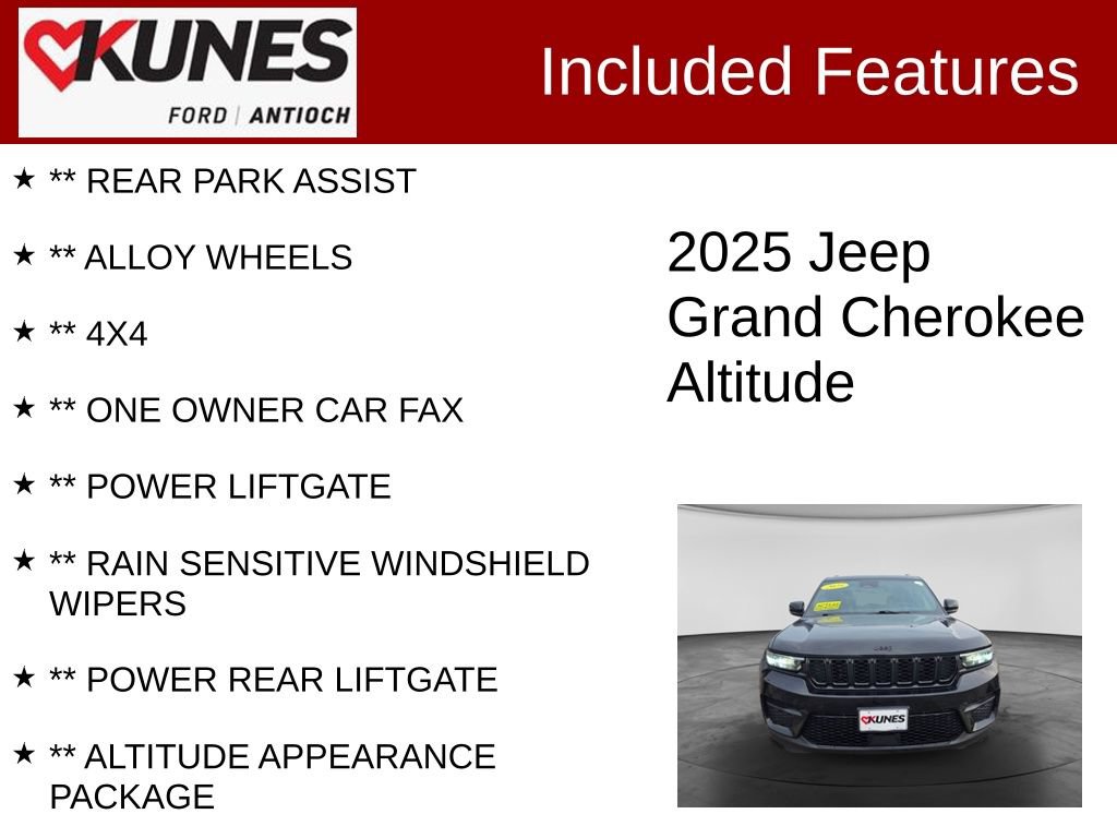 Used 2025 Jeep Grand Cherokee Altitude AWD/4WD image 4