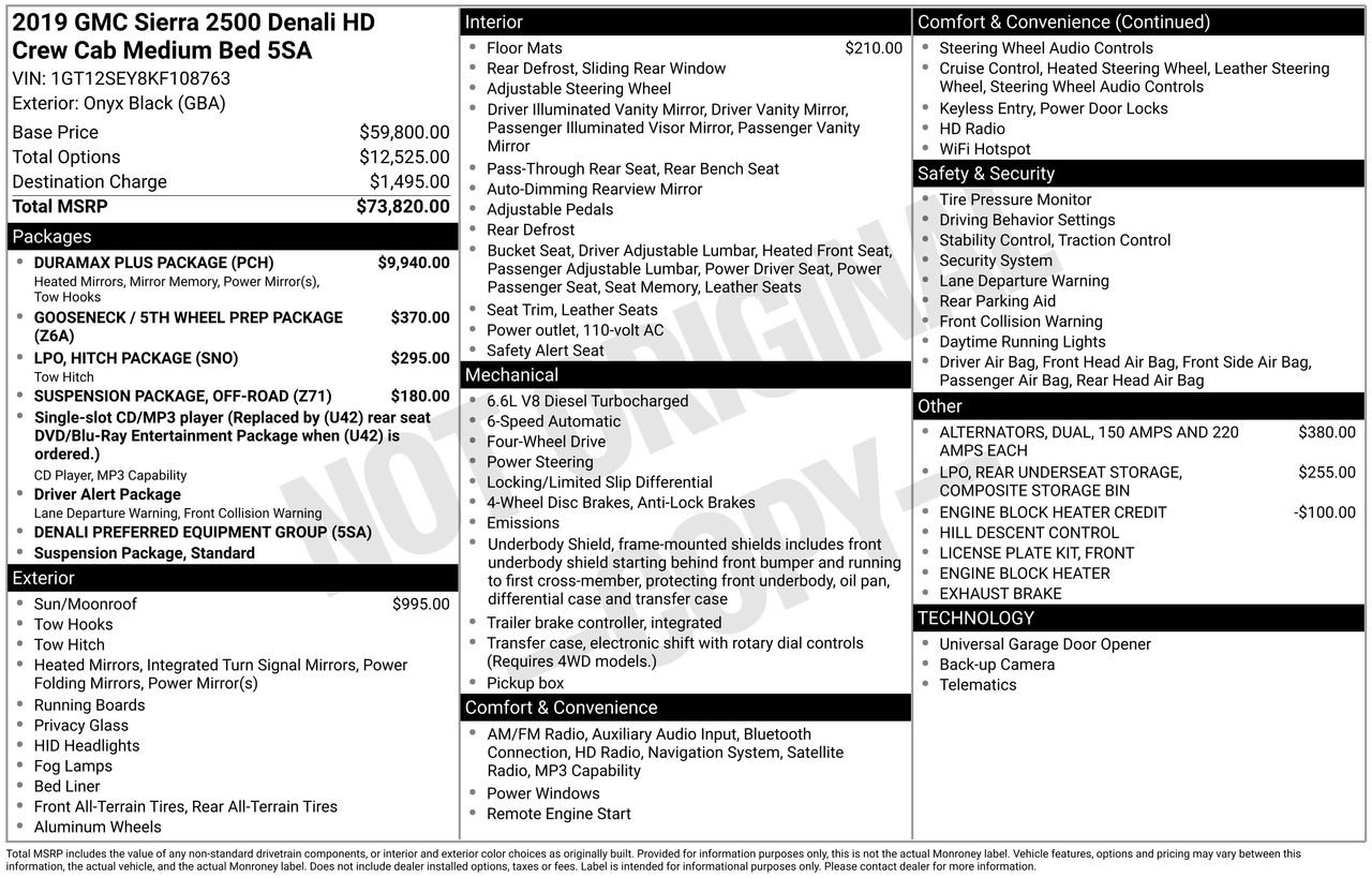 Used 2019 GMC Sierra 2500 Denali w/ Duramax Plus Package AWD/4WD image 46