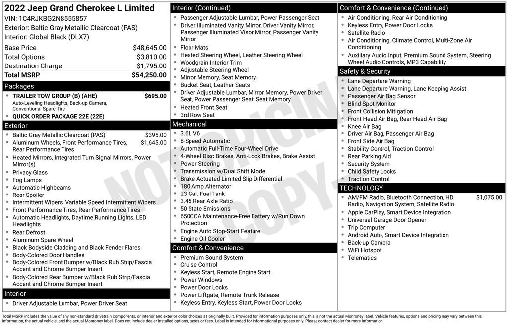 Used 2022 Jeep Grand Cherokee L Limited w/ Trailer Tow Group (B) AWD/4WD image 2
