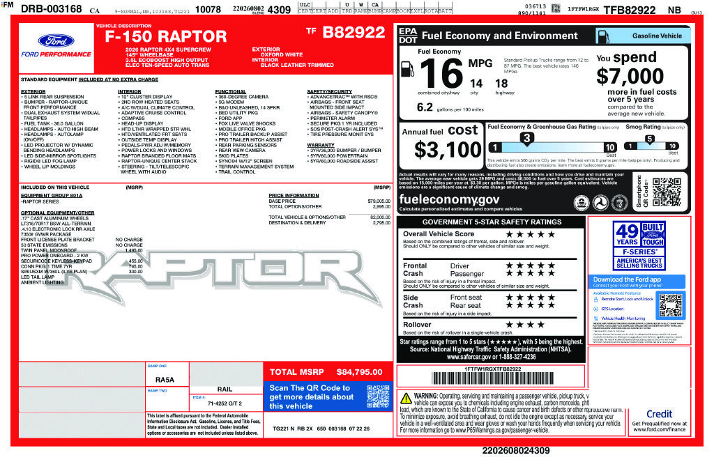 New 2026 Ford F150 Raptor AWD/4WD image 2