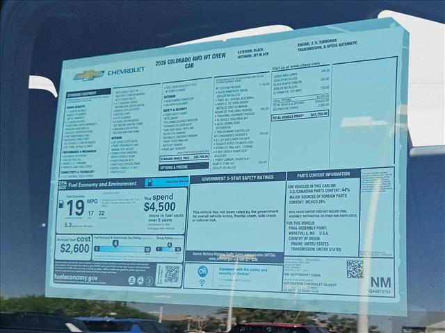 New 2026 Chevrolet Colorado W/T w/ WT Custom Package image 18