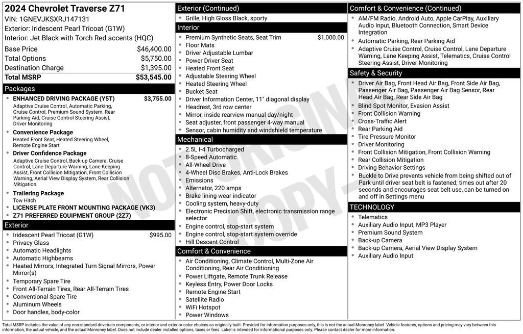 Used 2024 Chevrolet Traverse Z71 w/ Enhanced Driving Package image 34