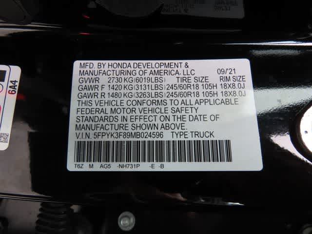 Certified 2021 Honda Ridgeline Black Edition image 30